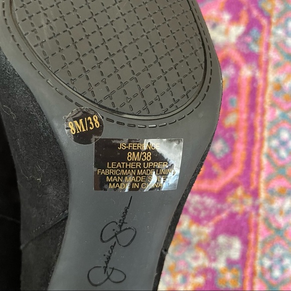 ✨SOLD✨Jessica Simpson Black Suede Knee-High Booties Womens Size 8 - Picture 8 of 12